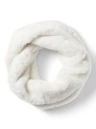 Banana Republic Womens Twisted Faux Fur Snood Scarf White Size One Size