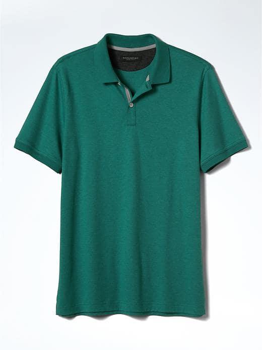 Banana Republic Mens Slim Luxe Touch Polo - Lush Green