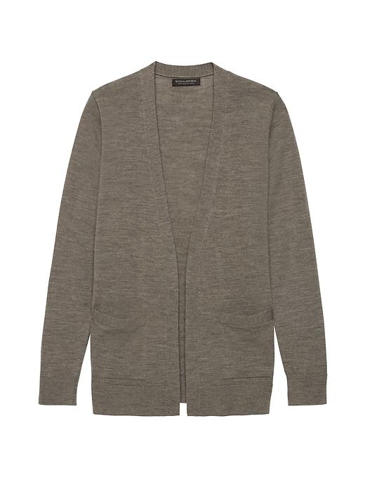 Banana Republic Womens Petite Machine-washable Merino Boyfriend Cardigan Sweater Heather Olive Green Size Xxs