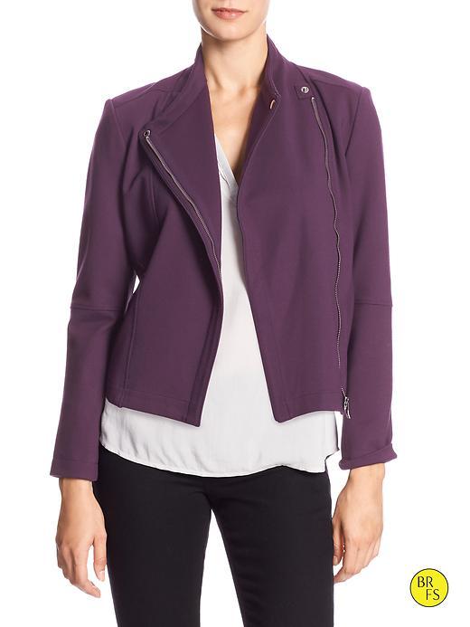 Banana Republic Factory Ponte Moto Jacket Size L Petite - Political Purple