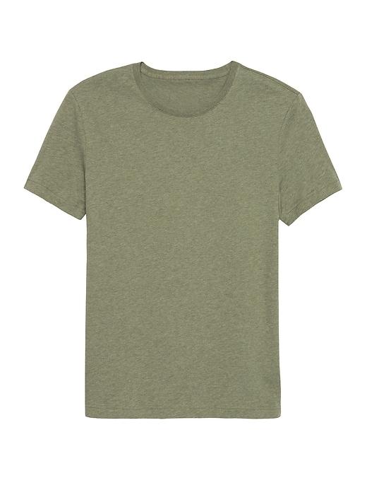 Banana Republic Mens Tech Cotton Crew-neck T-shirt Green Heather Size M