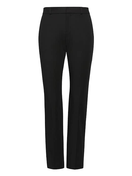 Banana Republic Womens Ryan Slim Straight-fit Machine-washable Bi-stretch Pant Black Size 2