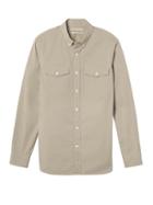 Banana Republic Mens Heritage Grant Slim-fit Chest Pocket Shirt Fall Khaki Size Xs