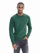 Banana Republic Mens Plaited Filpucci Italian Wool Crew Pullover Size L Tall - Green