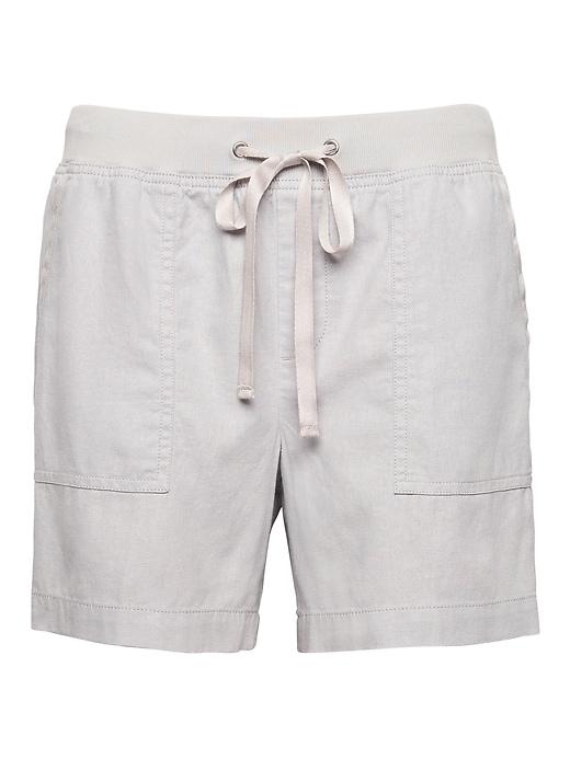 Banana Republic Womens Soft Linen-cotton 5 Pull-on Short Gray Size 0