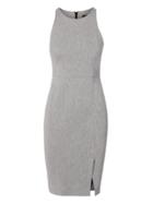 Banana Republic Womens Petite Twill Racer-neck Sheath Dress Charcoal Size 10
