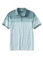 Banana Republic Mens Luxe Touch Colorblock Polo Size L Tall - Cosmic Teal