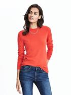 Banana Republic Womens Puff Sleeve Crew Pullover Size L - Red