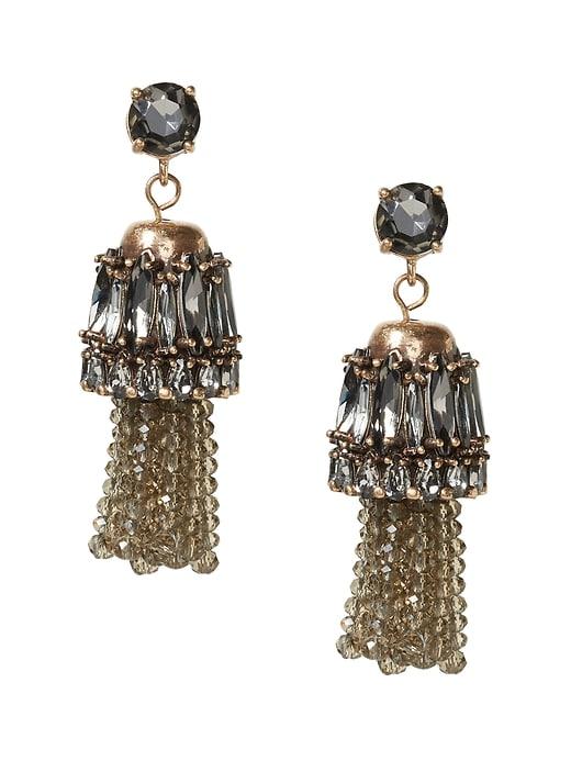 Banana Republic Womens Small Beaded Fringe Earring Heather Quartz Size One Size