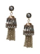 Banana Republic Womens Small Beaded Fringe Earring Heather Quartz Size One Size