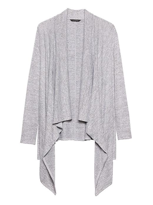 Banana Republic Womens Luxespun Waterfall Lightweight Cardigan Heather White Size S