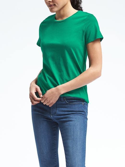 Banana Republic Womens Short Sleeve Supima Crew Tee - Ultramarine