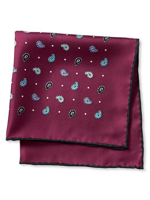 Banana Republic Paisley Silk Pocket Square Size One Size - Classic Burgundy