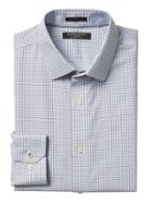 Banana Republic Mens Camden Fit Non Iron Check Shirt - Blue Tropic