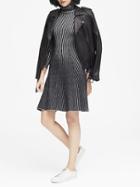 Banana Republic Womens Two-tone Ribbed Cotton-blend Turtleneck Sweater Dress Black & White Size Xxs