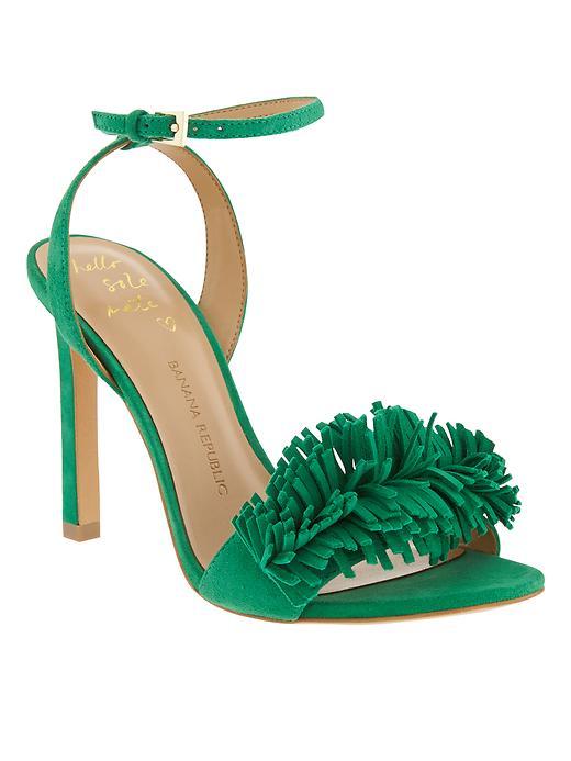 Banana Republic Honey Fringe Sandal Size 10 - Fall Green