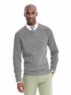 Banana Republic Mens Todd &amp; Duncan Textured Cashmere Crew Pullover Size L Tall - Gray