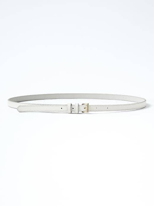 Banana Republic Leather Skinny Belt - White
