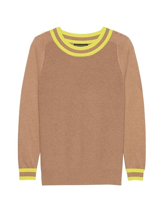 Banana Republic Womens Cotton-blend Crew-neck Sweater Camel Size Xs
