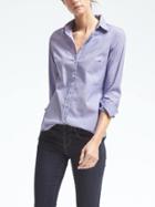 Banana Republic Womens Riley Fit Tailored Colbalt Shirt - Neon Cobalt