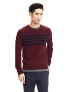 Banana Republic Mens Striped Silk Cotton Cashmere Pullover Sweater Size L Tall - Beet Root