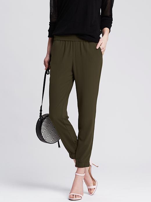 Banana Republic Womens Drapey Pant Size 0 Regular - Black Moss