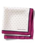 Banana Republic Mens Polka Dot Silk Pocket Square White Size One Size