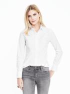 Banana Republic Womens Riley Fit Pleated Ruffle Shirt Size 0 - White