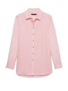Banana Republic Womens Parker Tunic-fit Tencel Shirt Wispy Pink Size S