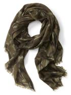 Banana Republic Womens Camouflage Print Rectangle Scarf Olive Size One Size