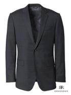 Banana Republic Mens Standard Monogram Navy Windowpane Wool Suit Jacket - Dark Navy