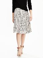 Banana Republic Womens Pleated Floral Skirt Size 0 Petite - Gray