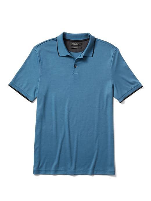 Banana Republic Tipped Collar Polo Shirt - Thermal Teal