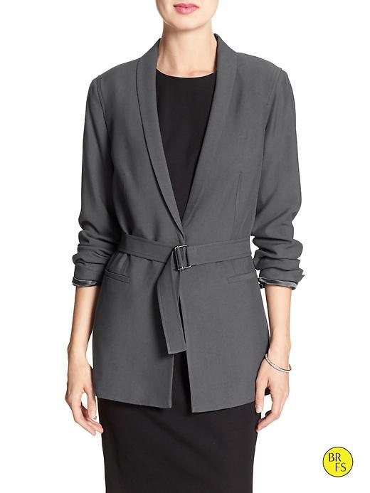 Banana Republic Factory Belted Blazer Size 0 - Charcoal Gray