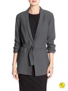 Banana Republic Factory Belted Blazer Size 0 - Charcoal Gray