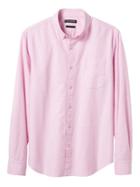 Banana Republic Mens Grant Slim Fit Cotton Stretch Oxford Shirt - Pink
