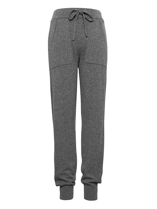 Banana Republic Womens Cashmere Textured Side-stripe Jogger Pant Medium Heather Gray Size S