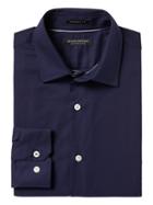 Banana Republic Mens Camden Standard Fit Supima Cotton Textured Shirt - Navy