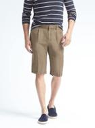 Banana Republic Mens Heritage Linen Silk Blend Short - Olive