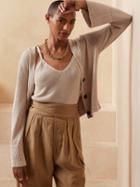 Petite Brezza Tencel-linen Cardigan