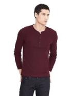 Banana Republic Mens Heritage Rib Henley - Burgundy