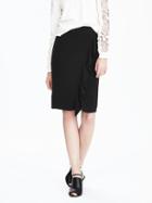 Banana Republic Womens Asymmetrical Ruffle Pencil Skirt Size 0 - Black