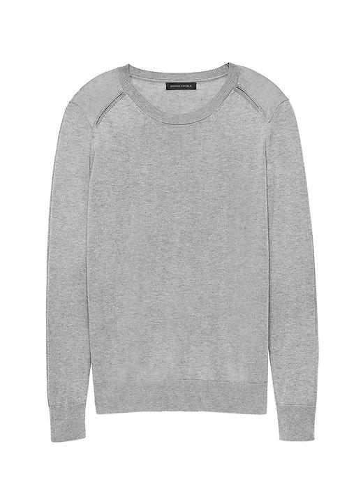 Banana Republic Womens Silk Cotton Crew-neck Sweater Heather Blue Size L