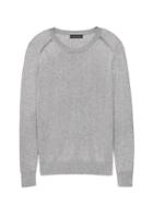 Banana Republic Womens Silk Cotton Crew-neck Sweater Heather Blue Size L