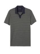 Banana Republic Mens Luxury-touch Stripe Polo Shirt Navy & Pine Size Xxs