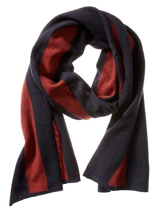 Banana Republic Mens Boiled Wool Stripe Scarf Size One Size - Navy