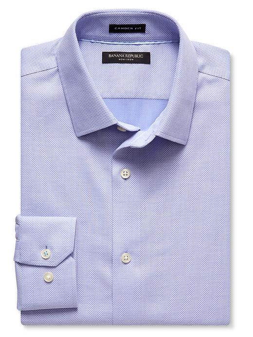 Banana Republic Mens Camden Fit Non Iron Textured Shirt Size L Tall - Deep Periwinkle