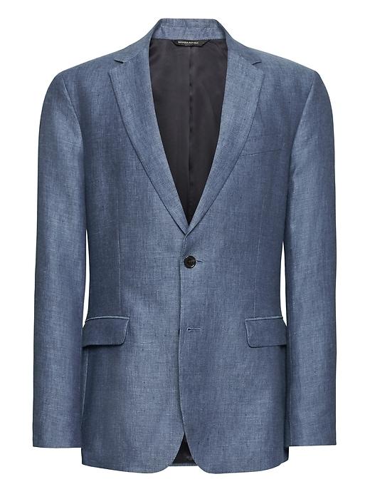 Banana Republic Mens Standard Blue Linen Suit Jacket Comet Blue Size 32