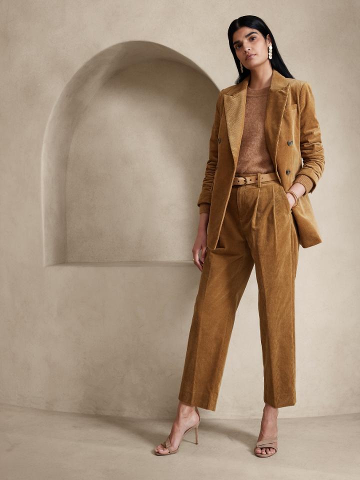 Rivoli Pleated Corduroy Pant