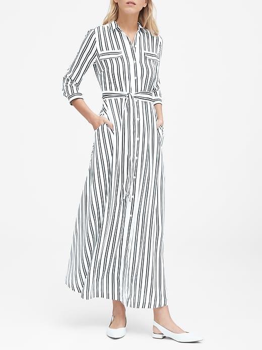 Banana Republic Stripe Maxi Shirt Dress